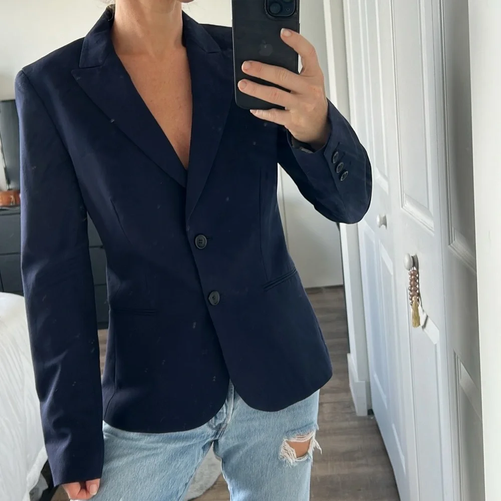 Theory Nichelle Broadway Navy Blue Blazer Suit Jacket 8 - Picture 14 of 14